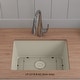 preview thumbnail 2 of 5, 23 Inch Lexicon Platinum Quartz Composite Drop-in Undermount Single Bowl Galaxy Beige Kitchen Sink LP-2318-B-SO - 23x18