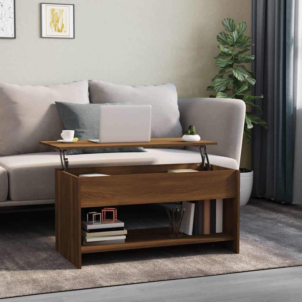 vidaXL Coffee Table Lift Top End Table Accent Side Sofa Table Engineered Wood - 40.2" x 19.7" x 20.7"