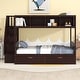 preview thumbnail 2 of 12, Stylish & Elegant Multi-function Twin over Full Bunk Bed with Shelfs, Staircase and Drawers, Maximized Storage Space, Expresso