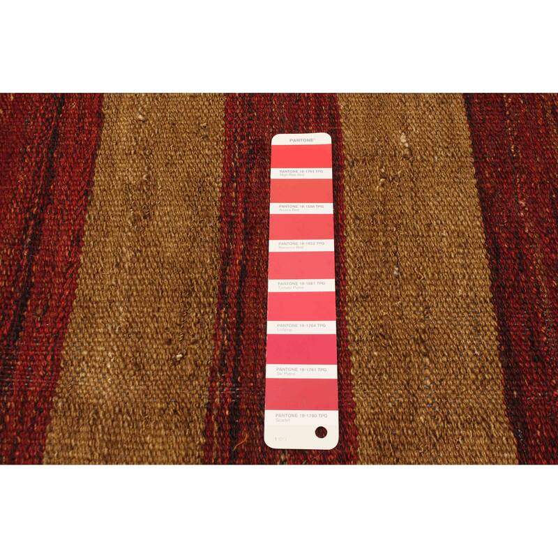 ECARPETGALLERY Flat-Weave Boho Brown, Red Wool Kilim - 6'5 x 9'4