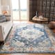 SAFAVIEH Monaco Lillie Boho Medallion Distressed Area Rug - 8' x 8' Square - Navy/Light Blue