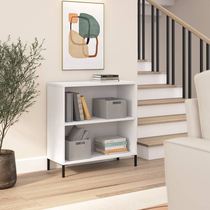 Essence 2 Shelf Bookcase Storage Organizer by Bush Furniture - White