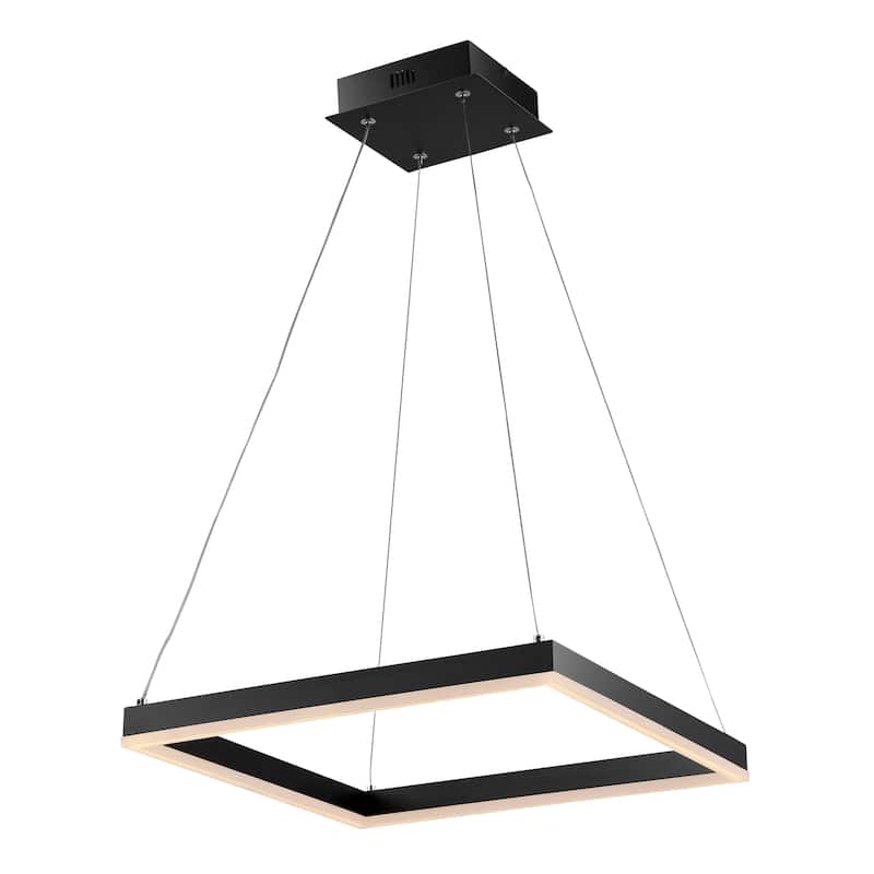 Nero Square Contemporary Modern Metal Integrated LED Chandelier, Black by JONATHAN Y