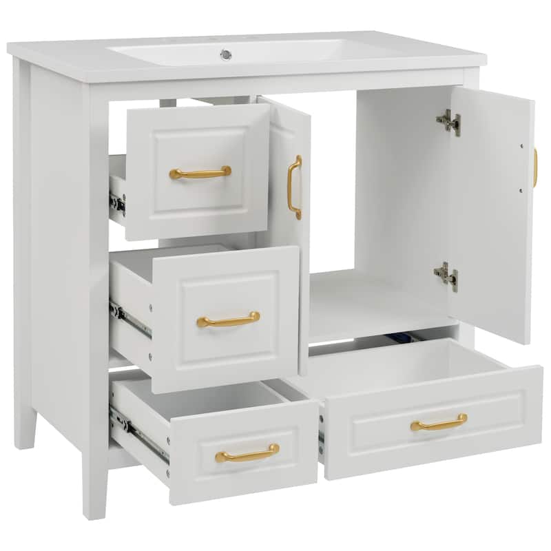 Christopher Knight Home - Simon 36" Resin Vanity with Sink and Soft-Closing Storage