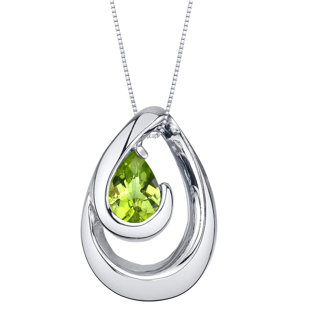 0.75 ct Peridot Pendant in Sterling Silver