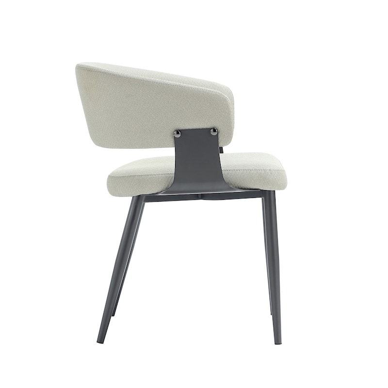Manhattan Comfort Luce Stone Grey Textured Leatherette Dining Chair