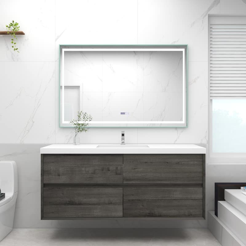 Selina 60" Wall Mounted Vanity with Single Sink - 60