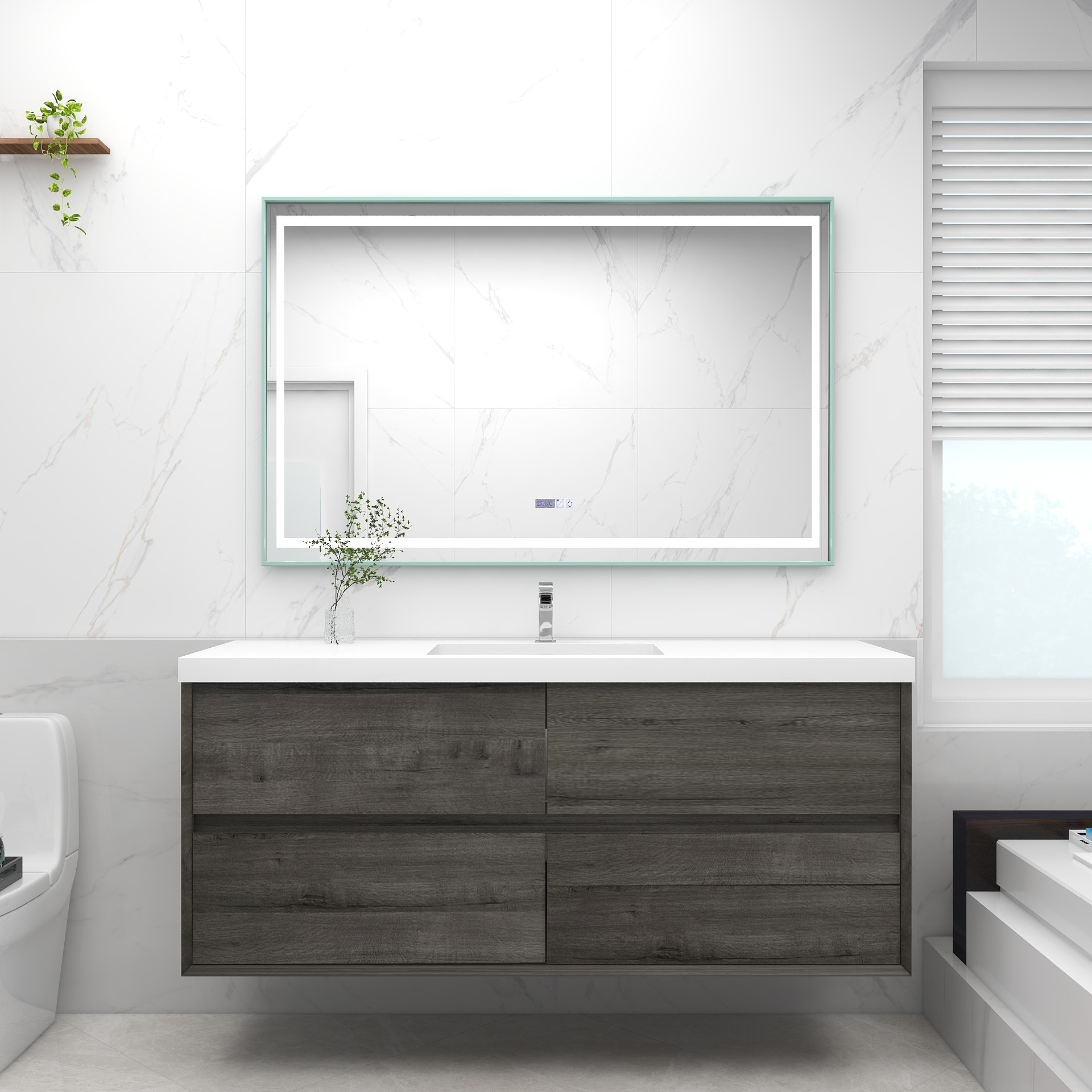 Selina 60" Wall Mounted Vanity with Single Sink - 60