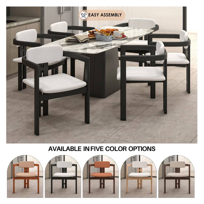 Velo Solid Wood Dining Chair Open Back Modern Accent Side Armchair