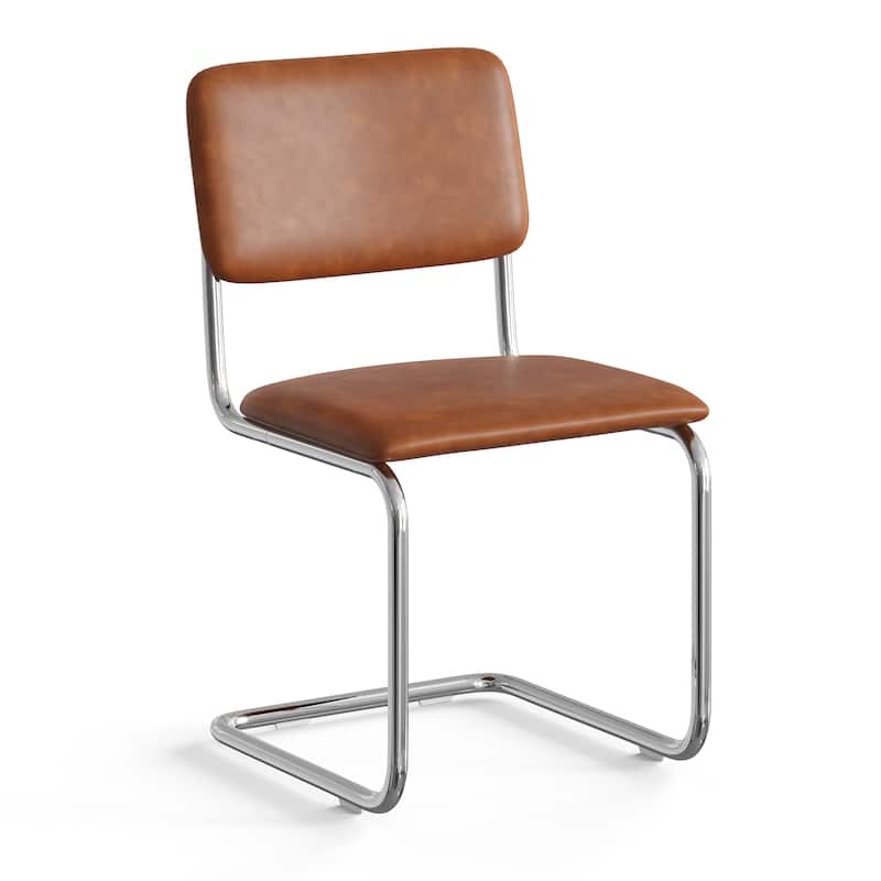 Hayward Vegan Leather Side Chair Vegan Leather (Set Of 2) - Saddle