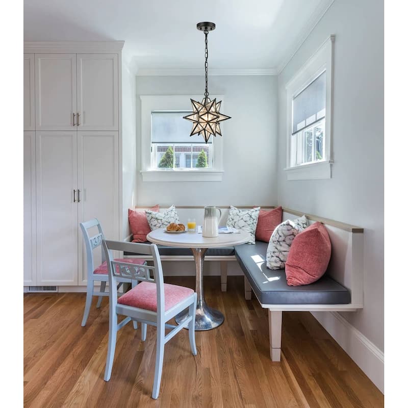 Ibiza Moravian Star Pendant Light Chandelier Seeded Glass 13-Inches