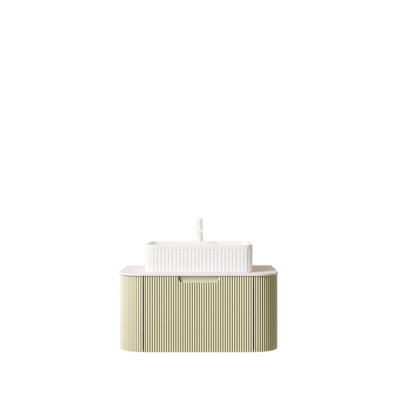 Wall Mounted Striped Bathroom Storage Cabinet with Sink