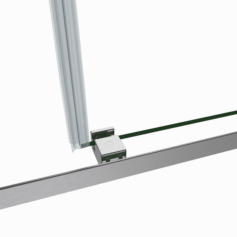 Spezia 60" W x 58" H Sliding Frameless Tub Door in Brushed Nickel - 60" W x 58" H - 60" W x 58" H - Clear