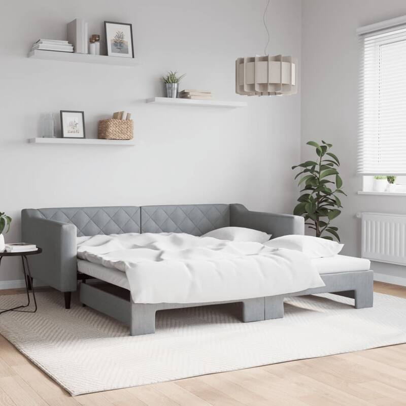 vidaXL Day Bed Upholstered Sleeper Sofa Bed for Bedroom Living Room Fabric