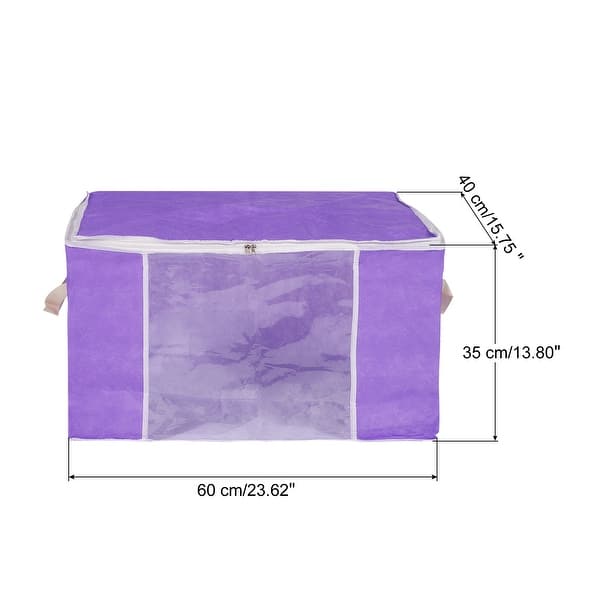 slide 2 of 6, Clothes Storage Bag 2pcs, Storage Bins Foldable Closet Organizers Purple