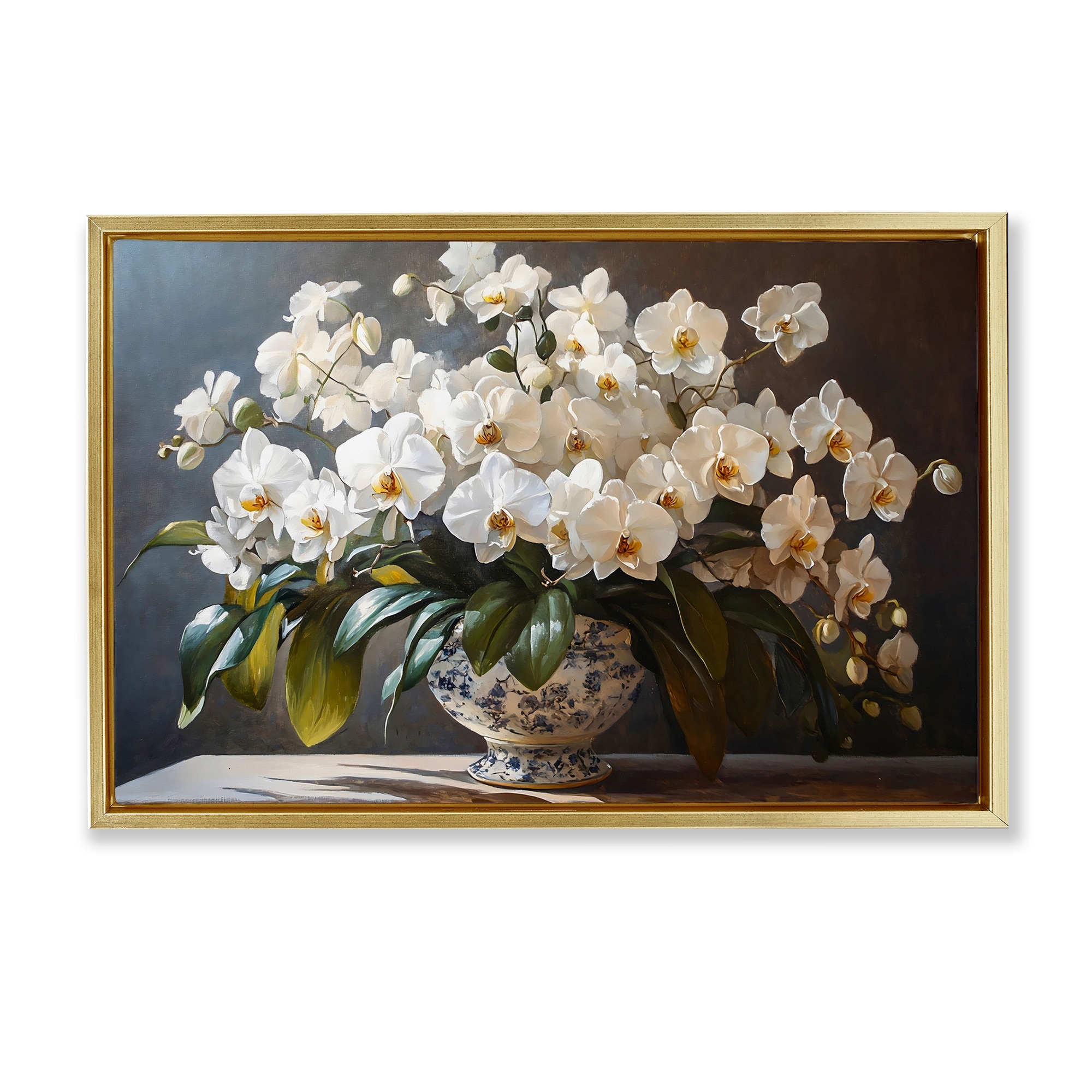 Stupell Elegant Orchid Arrangement Framed Floater Canvas Wall Art Design By Franklyn Gregory