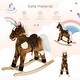 preview thumbnail 6 of 7, Kids Metal Plush Ride-On Rocking Horse Chair Toy With Nursery Rhyme Music - Dark Brown - Dark Brown