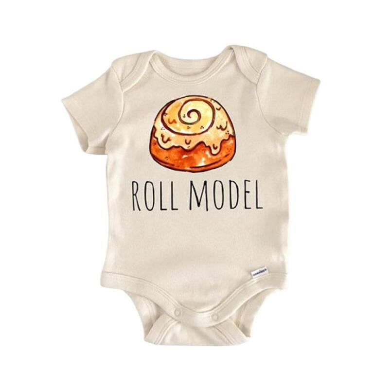Cinnamon Roll Bakery Baker - Baby Boy Girl Clothes Infant Bodysuit Funny Cute Newborn - White - Newborn