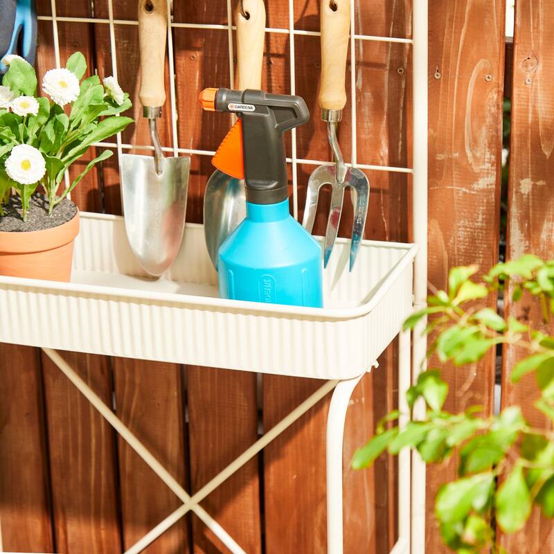 Glitzhome 68"H 3-tier Metal Plant Stands Planters Garden Flower Pot Storage Shelf Bakers Rack