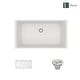preview thumbnail 11 of 16, Single Bowl Undermount Granite Quartz Kitchen Sink with Grid and Matching Colored Strainer