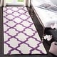 preview thumbnail 195 of 200, SAFAVIEH Handmade Cambridge Luisa Moroccan Trellis Wool Rug 2'6" x 8' Runner - Ivory/Purple - Runner