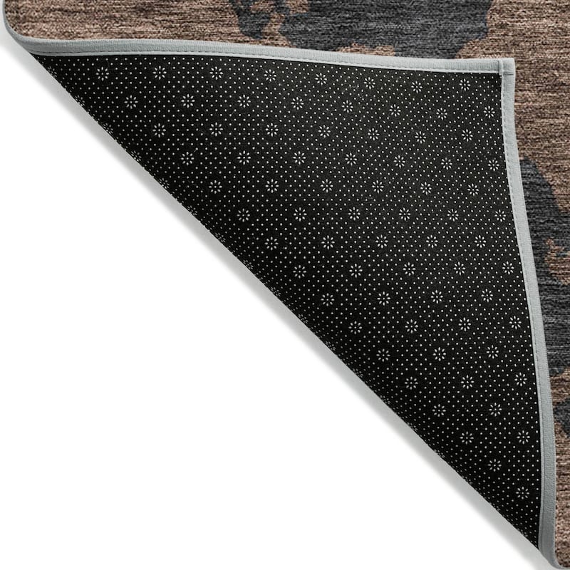 Machine Washable Indoor/ Outdoor Contemporary Abstract Chantille Rug