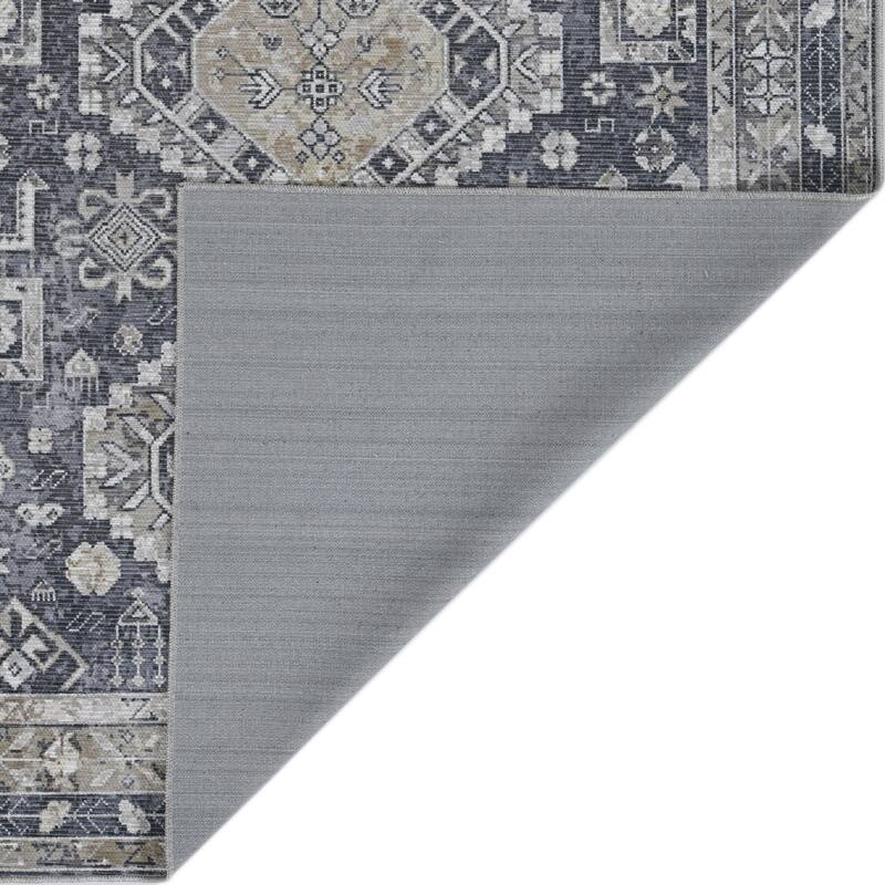 Alaska Machine-Washable Vintage Medallion Power-Loomed Area/Runner Rug