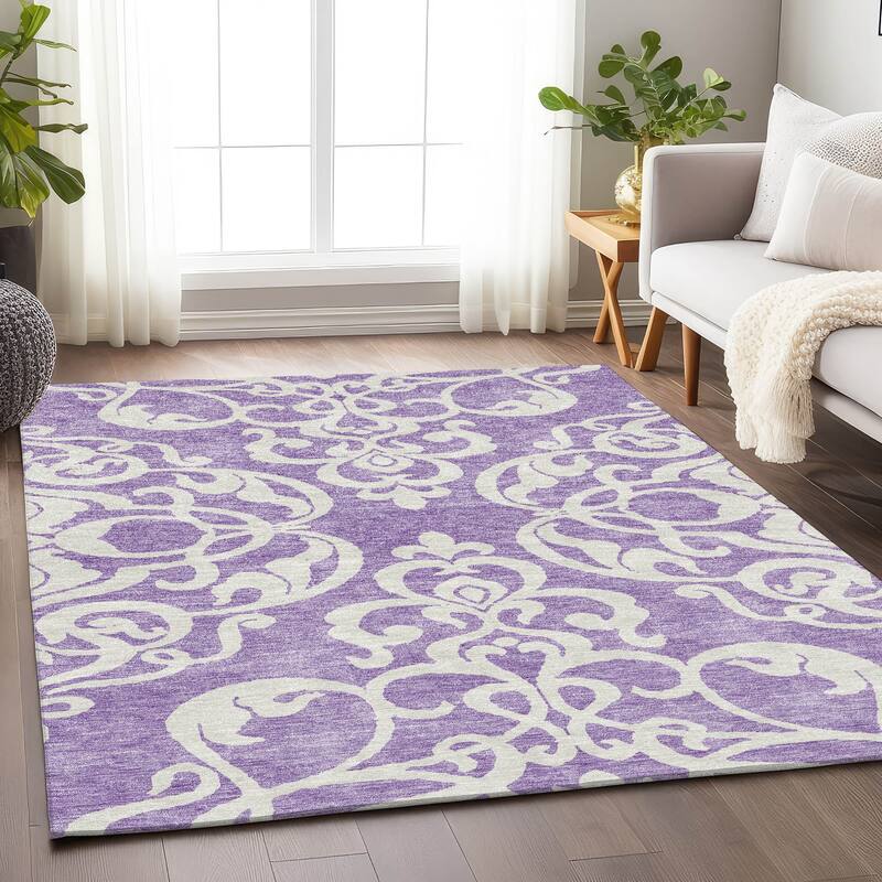Premium Washable Super Soft Traditional Prince Mayfield Rug - Purple - 8' x 10'