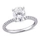 preview thumbnail 9 of 7, Miadora 2ct DEW Oval-cut Moissanite and 1/10ct TDW Diamond Engagement Ring in 14k White Gold 10
