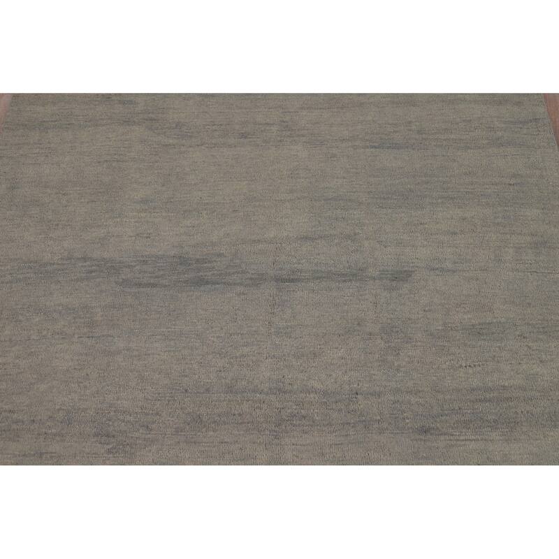 Stripe Gray Modern Gabbeh Oriental Rug Hand-Knotted Wool Carpet - 4'11" x 6'6"