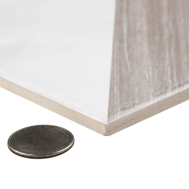 Merola Tile Triangle Rustique Glossy Taupe 6" x 6" Ceramic Wall Tile