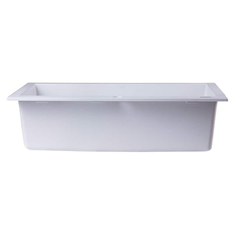 ALFI brand White 30-inch Drop-In Single Bowl Granite Composite Kitchen Sink