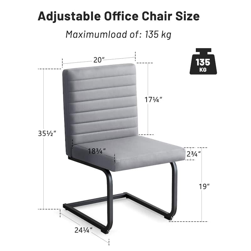 Dining Chairs Set of 2, Upholstered Kitchen Chairs with Metal Legs, Armless Chair with Comfortable Seat for Dining Room