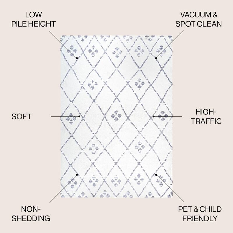 JONATHAN Y Juba Moroccan Geometric Diamond Area Rug