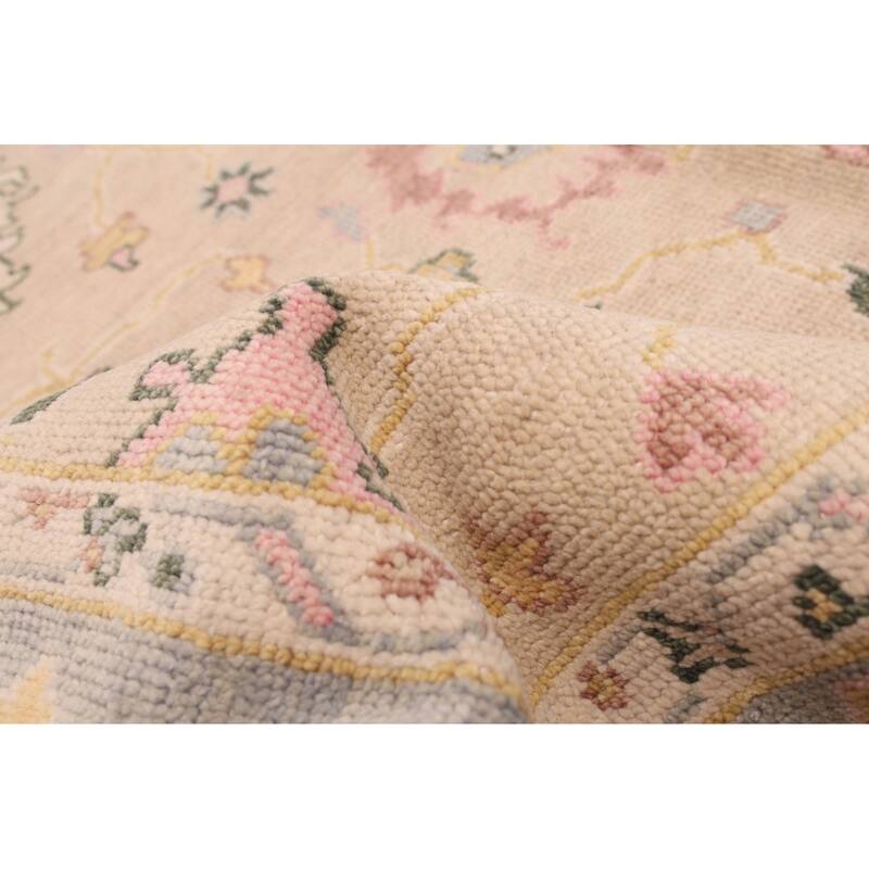 ECARPETGALLERY Hand-knotted Modern Oushak Light Khaki Wool Rug - 5'11 x 8'9