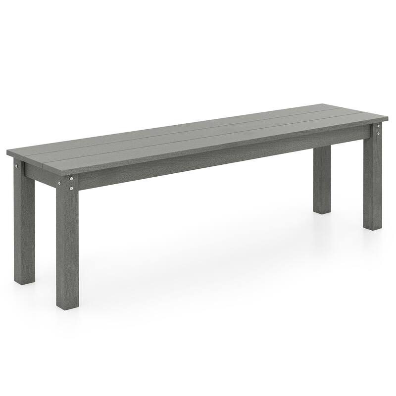 Gymax 55'' HDPE Outdoor Bench for 2-3 People Weatherproof Backless