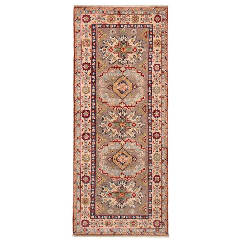 ECARPETGALLERY Hand-knotted Uzbek Ghazni Brown Wool Rug - 2'8 x 6'7 - Brown - 2'8 x 6'7