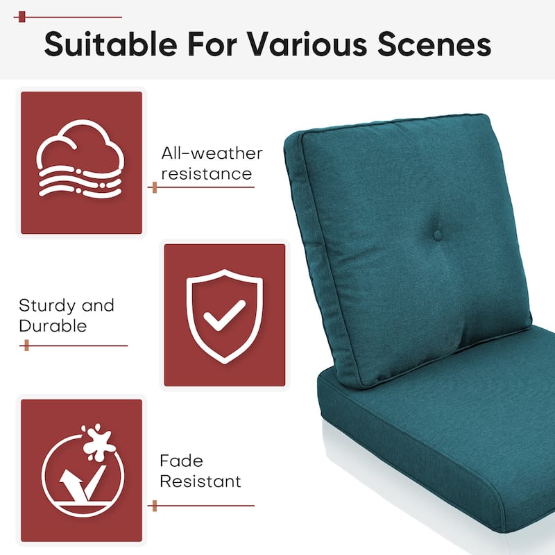 Gymojoy Pillow and Cushion Set Deep Seat Indoor/Outdoor - 25" x 22" x 4"