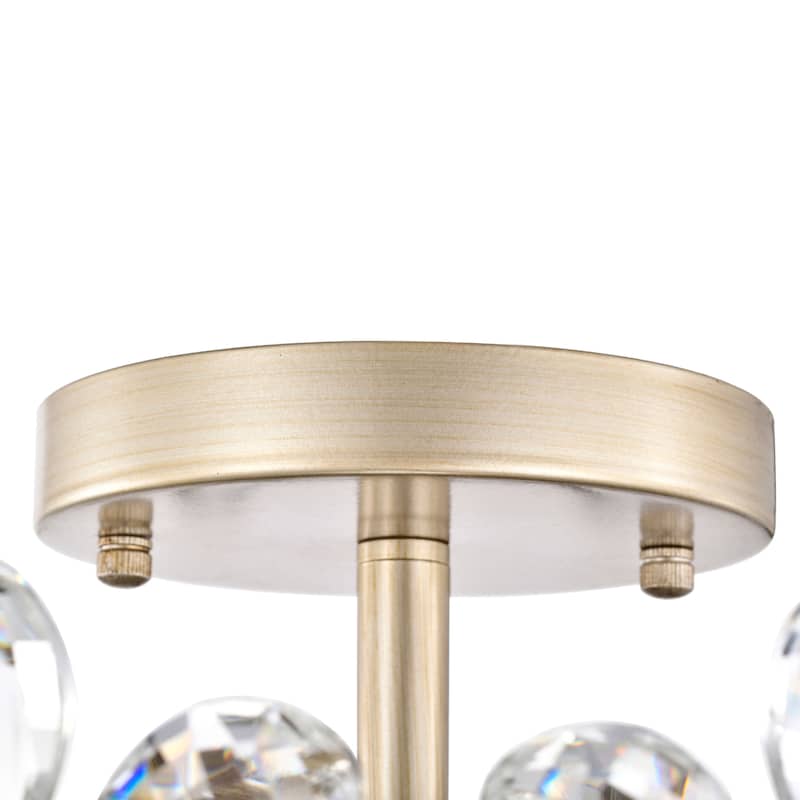 Rosa 6-Light Brushed Silver-ish Champagne Flower Crystal Flush Mount