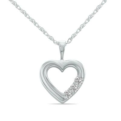 Marquee Three Stone Past Present and Future Lab Grown Diamond Necklace (F-G Color, VS1-VS2 Clarity)