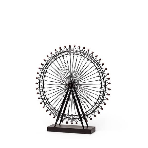 slide 2 of 8, Mercana London Eye Black Metal Ferris Wheel Decorative Object - 25"W x 27"H x 3"D 25"W x 27"H x 3"D - Black