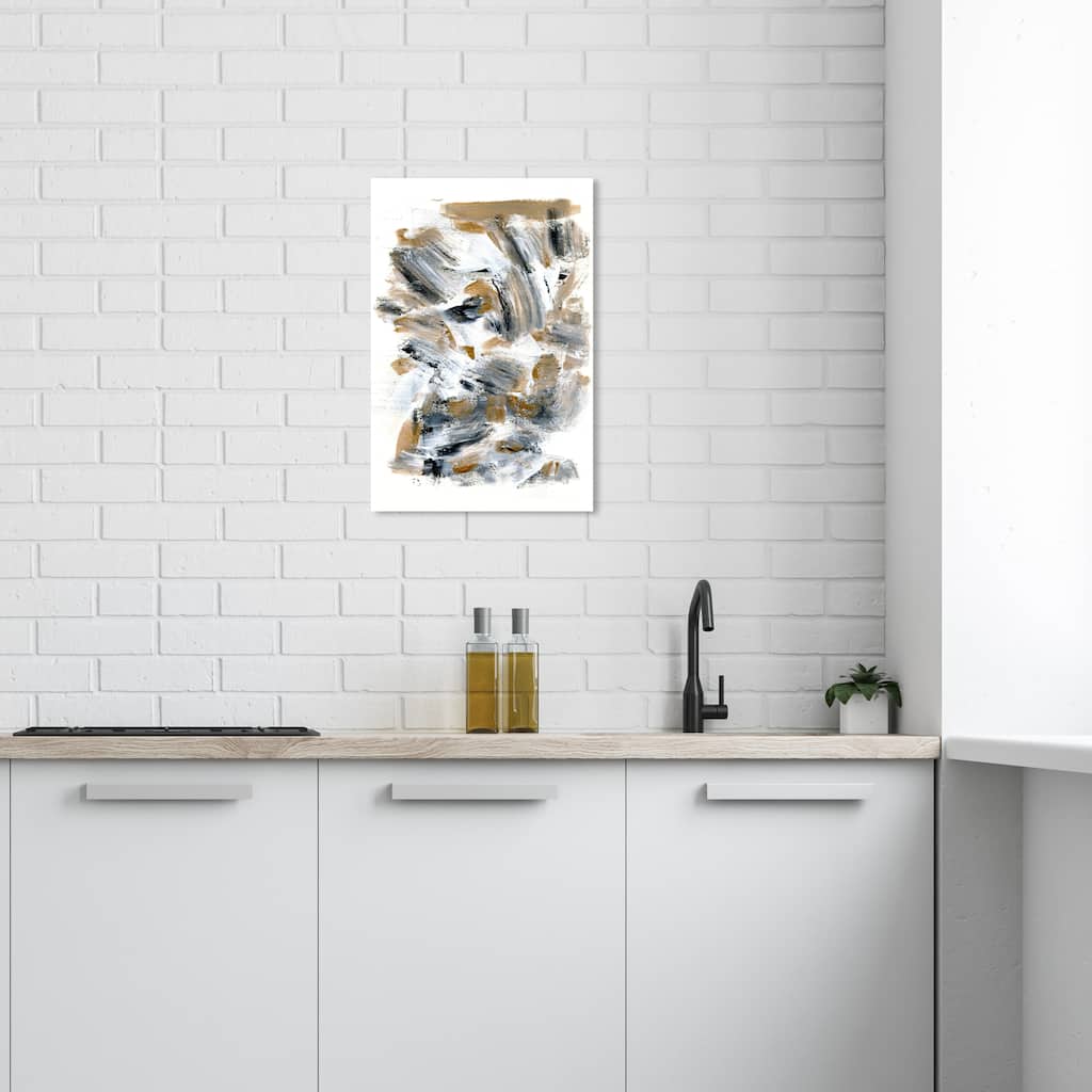 Wynwood Studio Abstract Woodchips White and Modern & Contemporary Wall Art Canvas Print