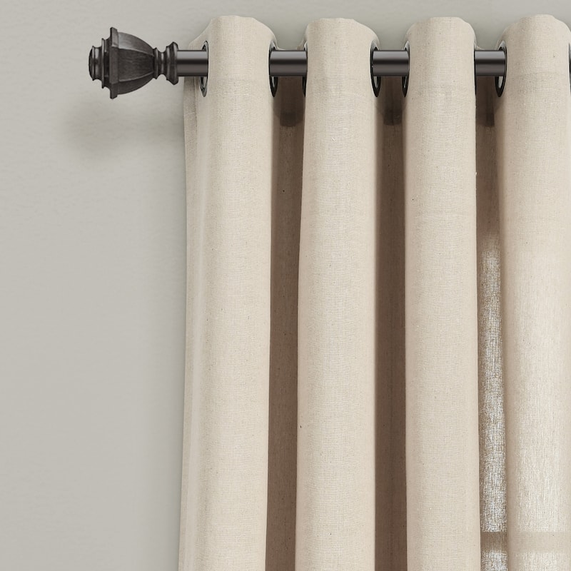 Lush Decor Faux Linen Grommet Window Curtain Panel Pair - 84" x 52"