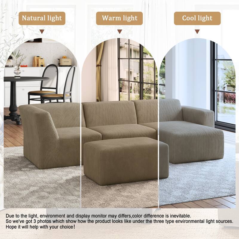 Modular Sectional Sofa 4-seater Oversized Chaise Lounge Couch for Living Room