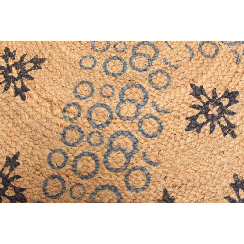 ECARPETGALLERY Braided Weave Palas Denizli Tan Jute Rug - 3'0 x 3'0