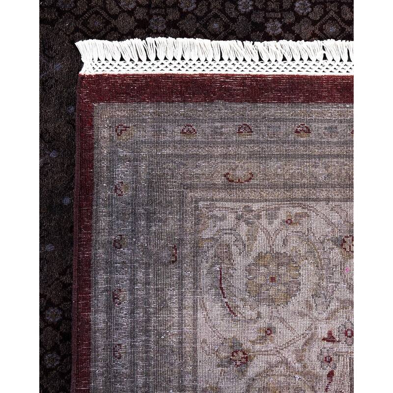 Fine Vibrance One-of-a-Kind Hand-Knotted Area Rug - Brown, 9' 0" x 13' 4" - 9' 0" x 13' 4"