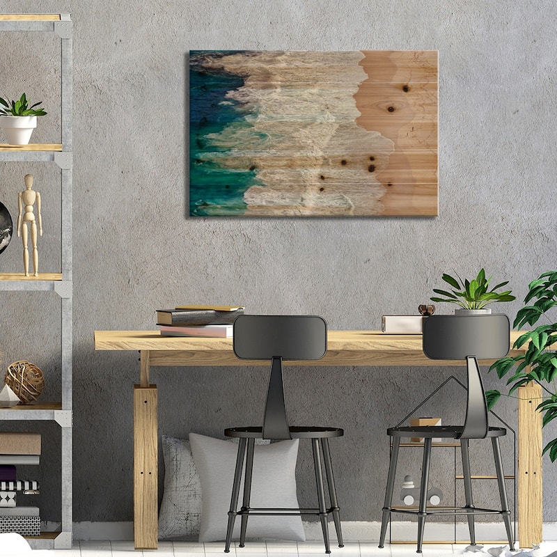 Where The Ocean Ends... Print On Wood by Andreas Feldtkeller - Multi-Color