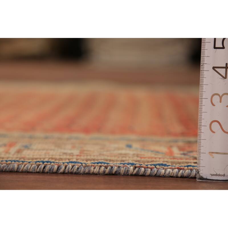 Hand Knotted Oriental 100% Wool Carpet Traditional All-Over Oranges & Rust Botemir Runner Rug - 10' 2'' X 3' 7''