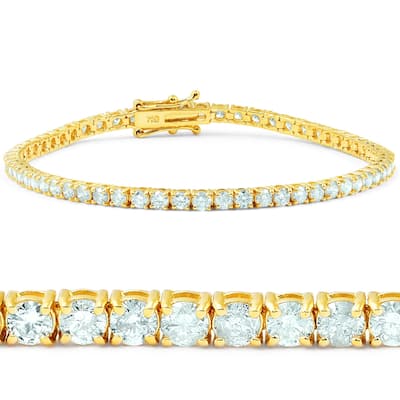 7Ct Diamond Tennis Bracelet Yellow Gold 7"