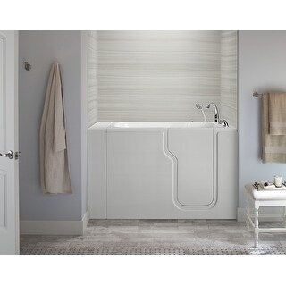 Amluxx Standard Acrylic Hydro Massage Walk in Tub 30"x52", Left Inward Swing Door, 5 Piece Faucet